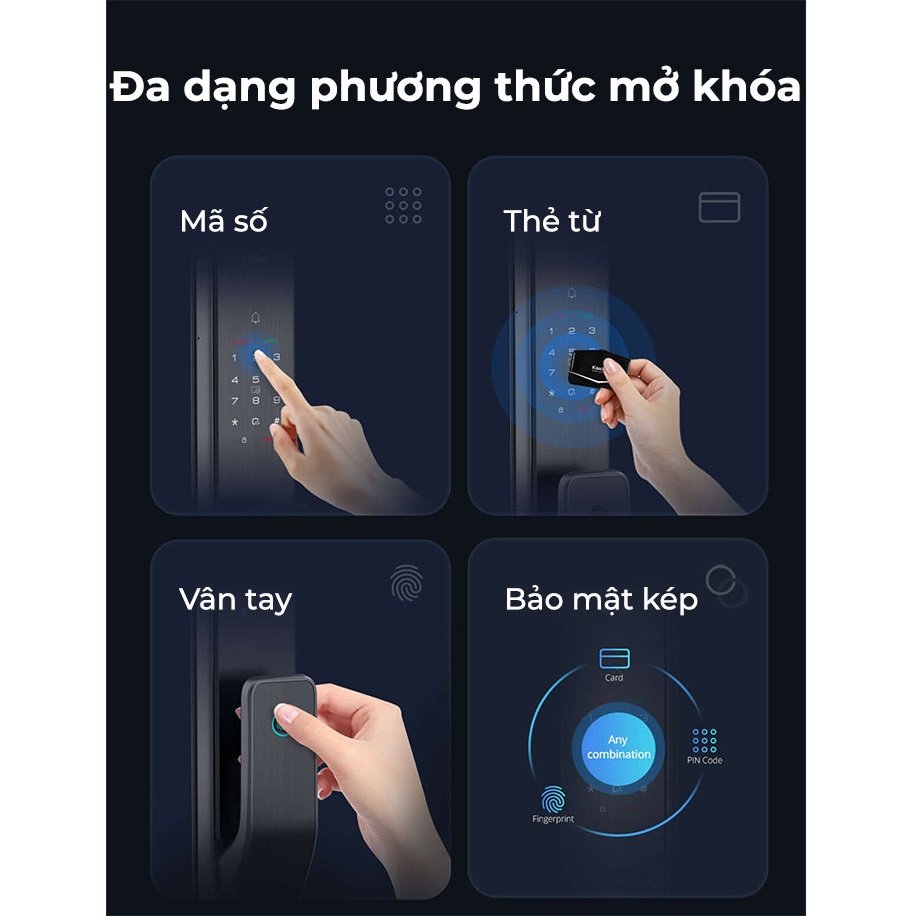 Khóa vân tay Kaadas Q3, khóa kéo đẩy, khóa thông minh_2